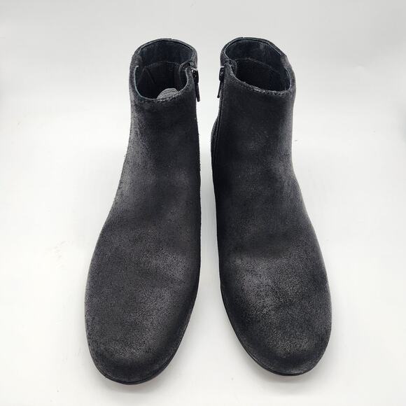 Abeo Melanie Metatarsal Short Boots Size 9.5 Black Oiled Leather Side Zip Bootie - Picture 2 of 9